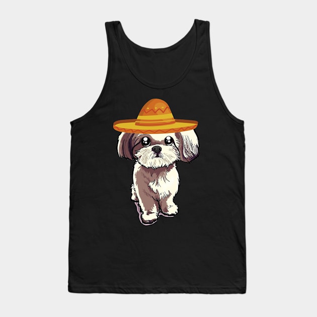 Cute dog shih tzu mexico cinco de mayo Tank Top by franzaled